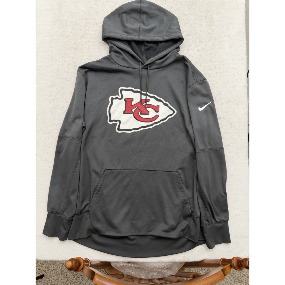 Kansas City Chiefs Hoodie Sweatshirt Mens XL Gray Nike NFL Football Pullover